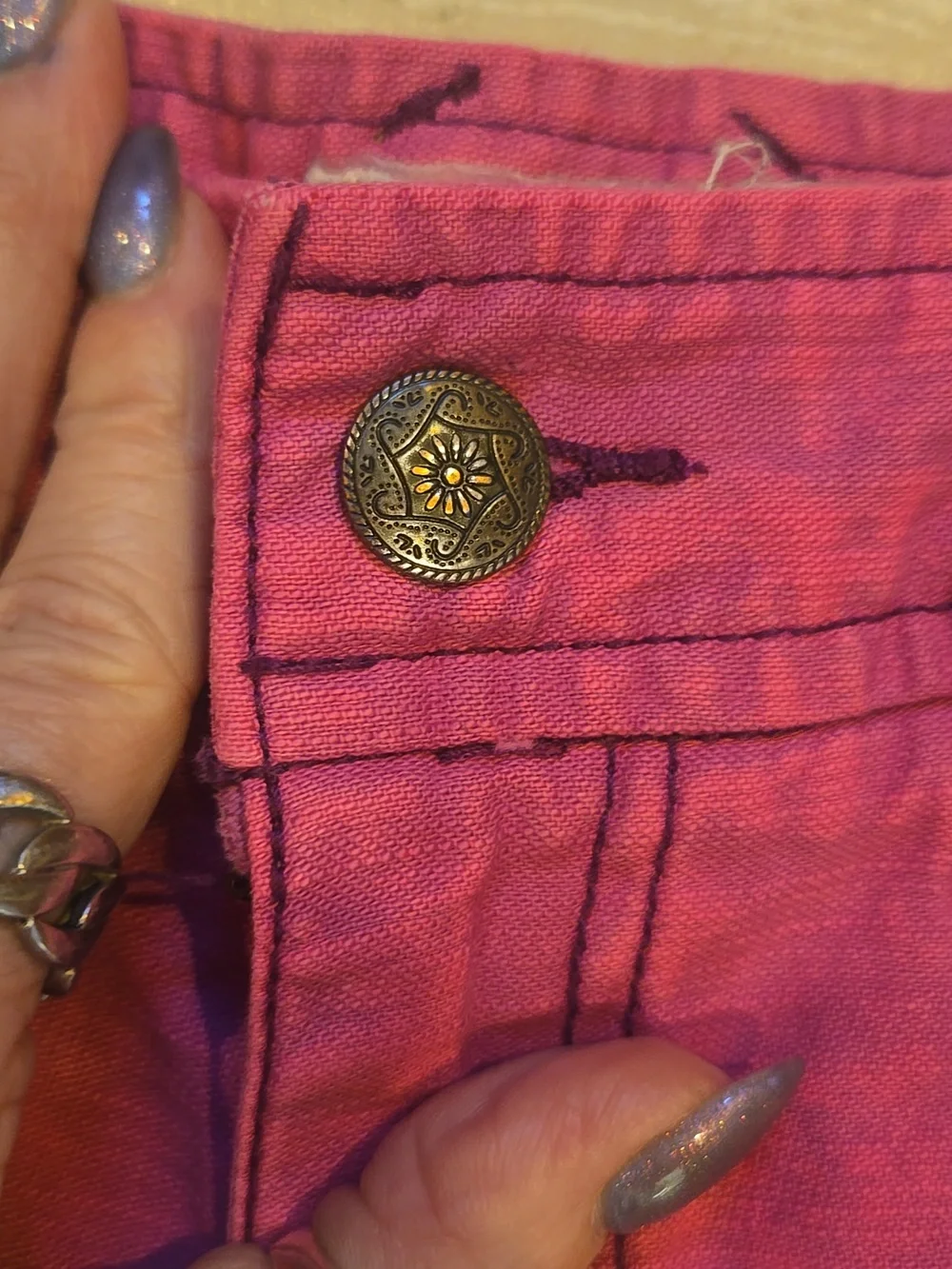 Free People Pink Raw Edge Shorts - Picture 2 of 11
